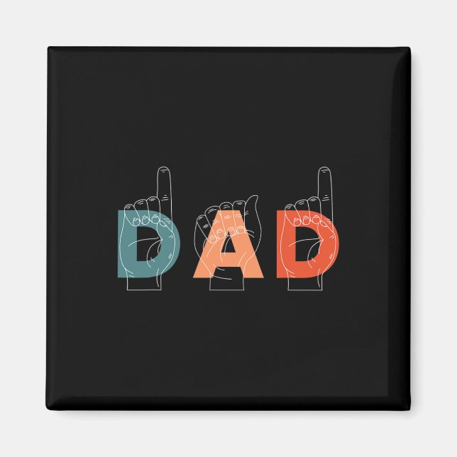 Far Fars dag Döv-tyst teckenspråk Magnet (Framsidan)