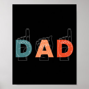 Far Fars dag Döv-tyst teckenspråk Poster