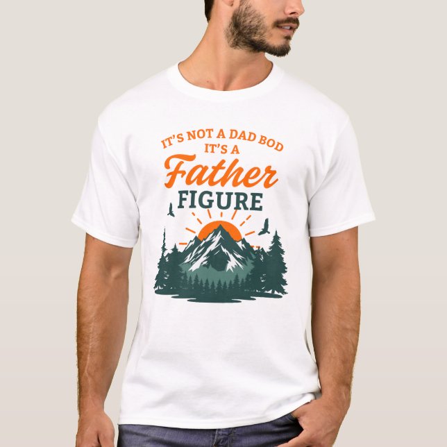 Far Figur Pappa Bod Funny Utomhusberget Humor T Shirt (Framsida)