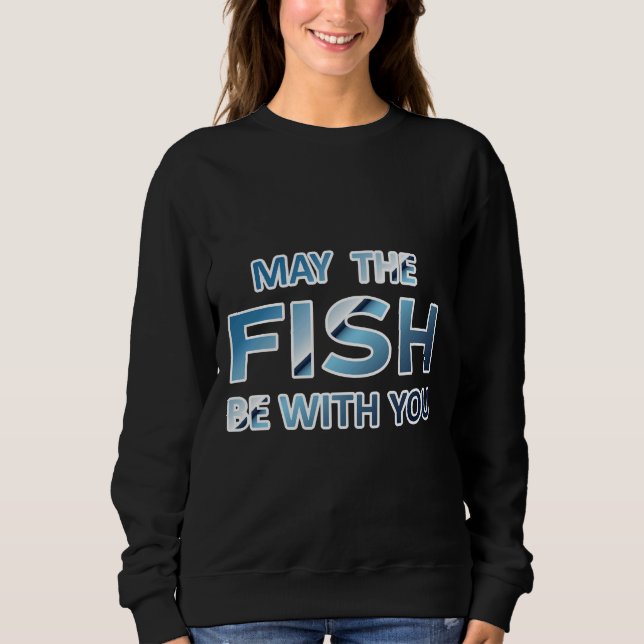Får fisken vara med dig blå t shirt (Framsida)