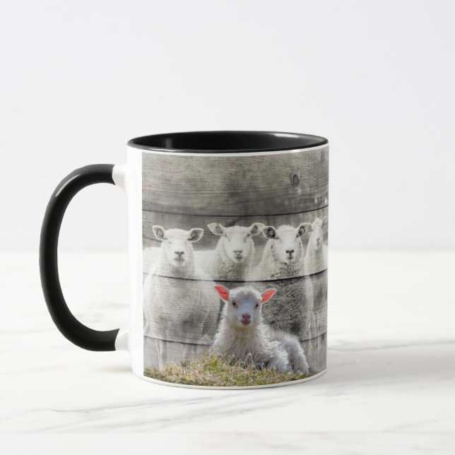 Får Flock Baby Lamb Mugg (Vänster)