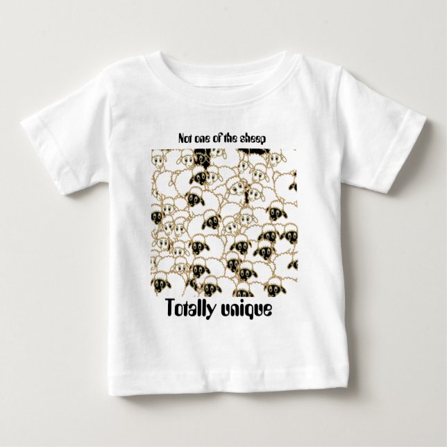 får flockas svartvitt t-shirt (Framsida)