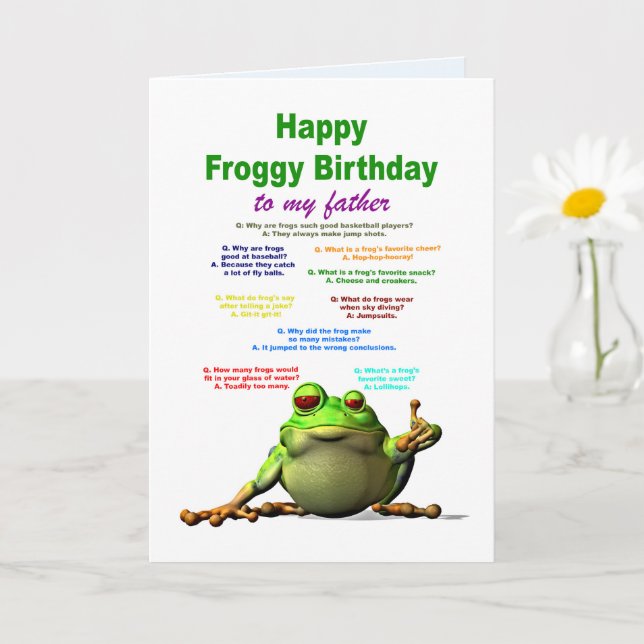 Far, födelsedag, frogskämt kort (Liten växt)
