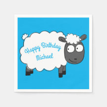 Får Födelsedagsfest Cute Tecknad