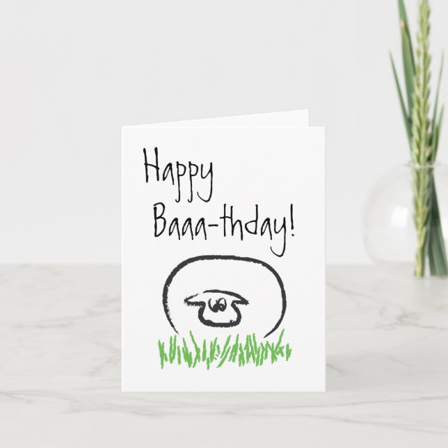 Får- födelsedagskort (tomt inuti) kort (Framsida)