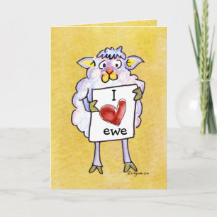 Får för Baaaah min valentines daytecknad Helgkort