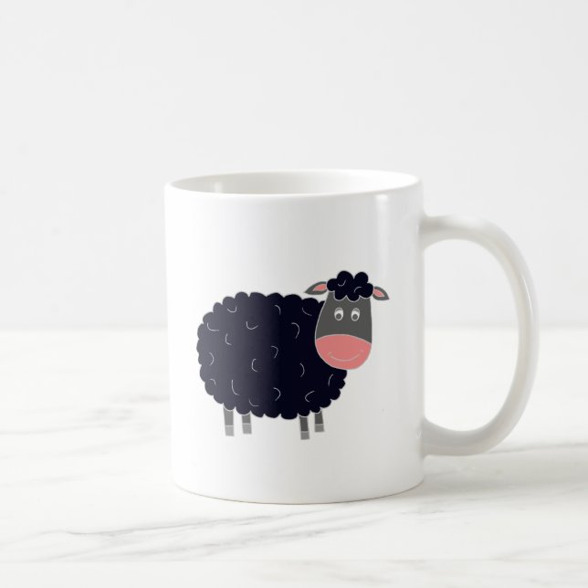 Får för BaaBaasvart Kaffemugg (Höger)