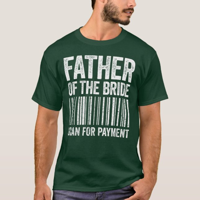 Far för Bride Scan for Payment Bröllop retro T Shirt (Framsida)