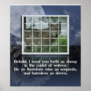 FÅR för CITATIONSTECKEN för Matthew 10:16BIBEL Poster