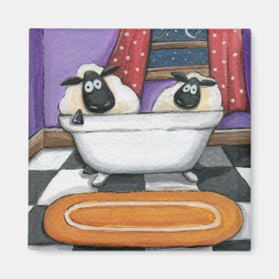 Får för fårdopp som   tar en badillustration magnet