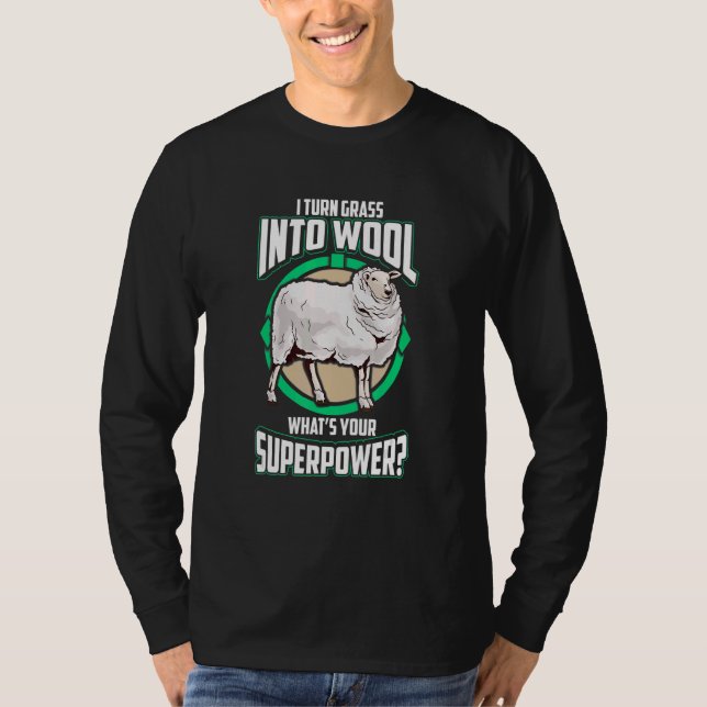 Får för gårdsdjur   Jag gör gräs till ull T Shirt (Framsida)