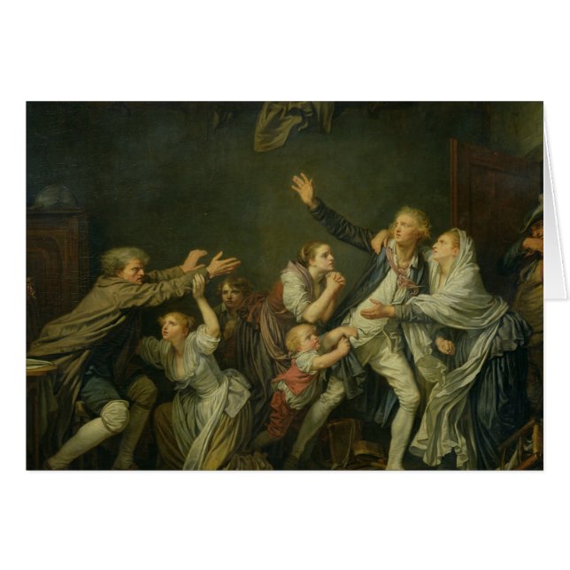 Far förbannelse eller den otacksamma sonen, 1777 hälsningskort (Framsidan Horizontal)