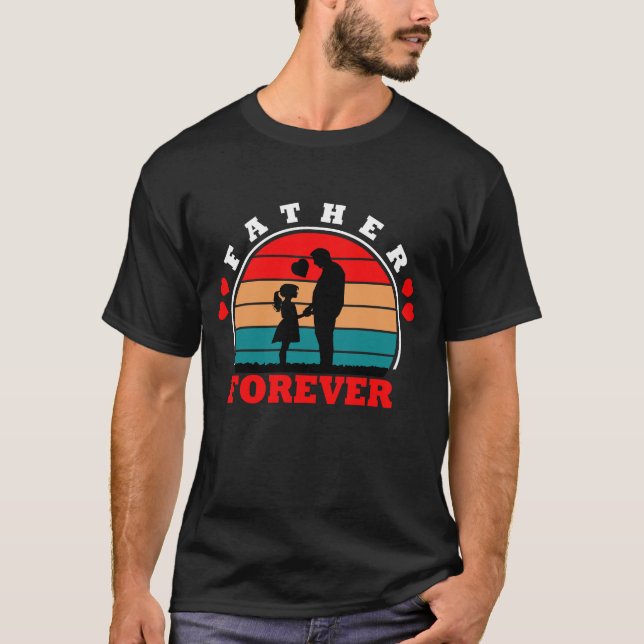Far Forever Retro Sunset Silhouette Design T Shirt (Framsida)