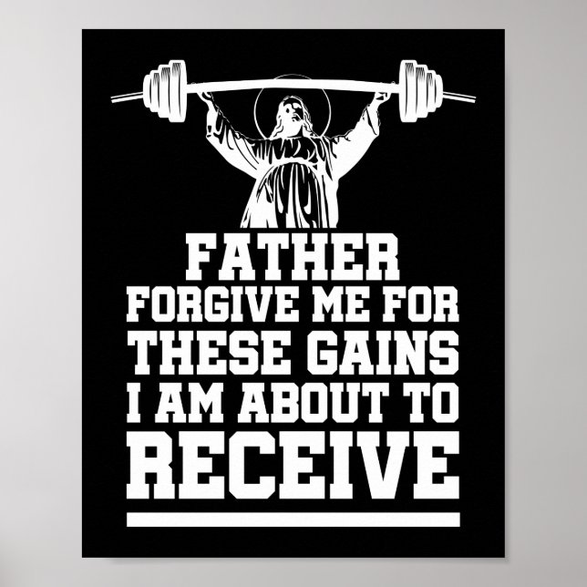 Far förlåt mig för de här vinsterna Jesus Workout Poster (Framsidan)