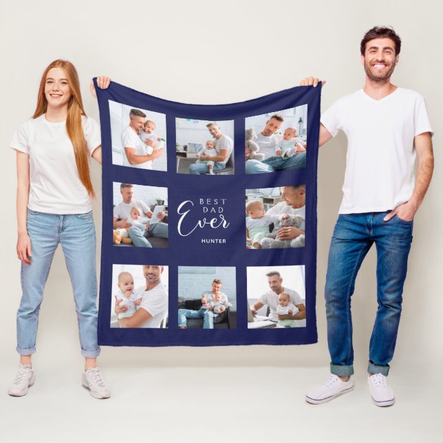 Far fotokollage marin blått fleecefilt (På plats)