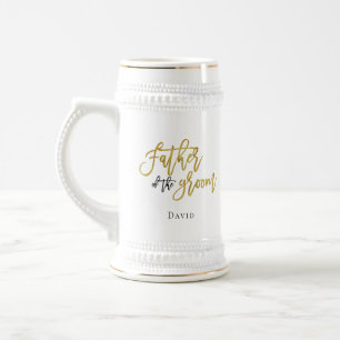 Far från Groom Gift/Namn/Guld & Black Sejdel