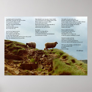 Får fridfullt i tystnad på bergDesiderata Poster