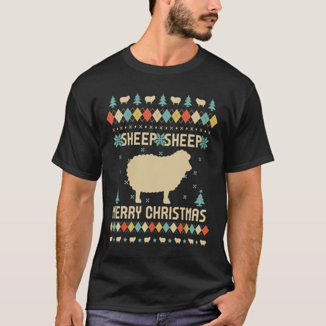 FÅR Fungt ÄN Julsötare Vintage Retro T Shirt (Framsida)