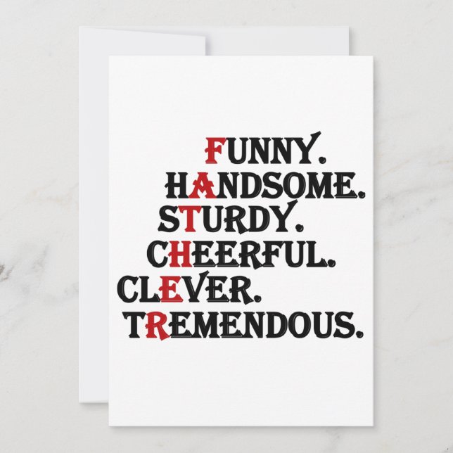 Far Funny Handsome Fars dag Card Inbjudningar (Framsida)