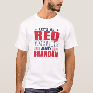 Får gå Brandon Red White och Brandon Roligt Manar  T Shirt