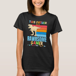 Far Gamer Dinosaur-videospel Big Trex Pappa T Shirt