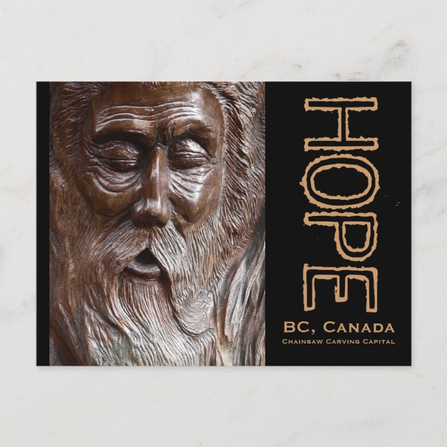 Far Gamla mannens Ansikte Wood Carving Vykort (Framsida)