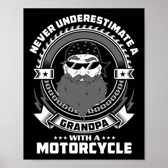 Far ger effekt av en farfar med motorcykel poster (Framsidan)