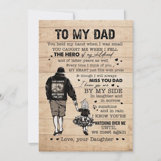 Far ger till min Pappa min Hero Spara Datumet (Framsida)