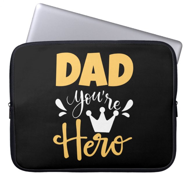 Far Gift Pappa du är Hero Laptop Fodral (Framsidan)