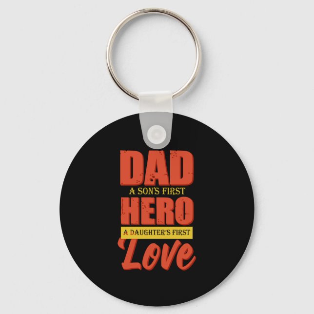 Far Gift | Pappa Hero Kärlek Nyckelring (Framsida)