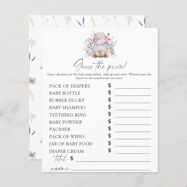 Får - Gissa det prisa spelet (Fram/baksida)