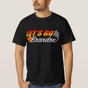 Får Go Brandon Checkered Flagga Flames T Shirt