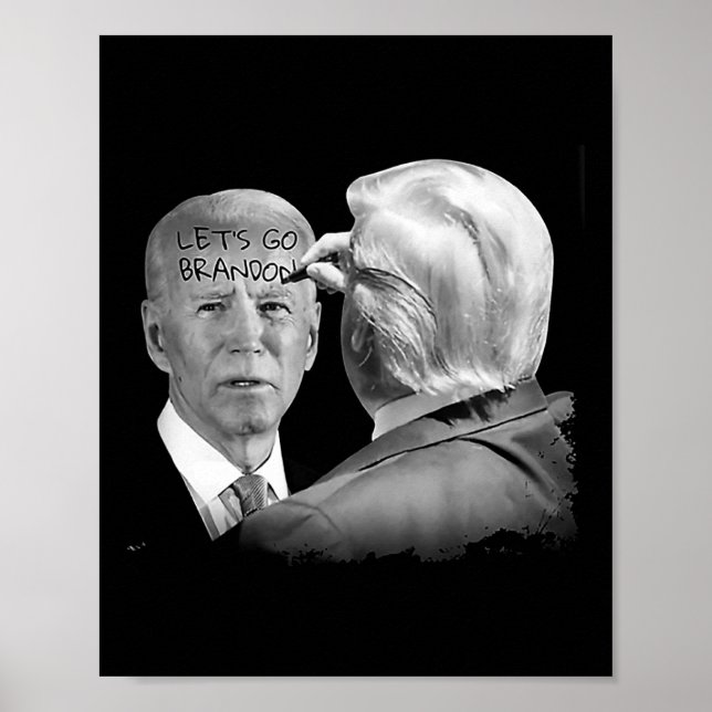 Får Go Brandon Trump-Skrivor på Bidens Forehead Poster (Framsidan)