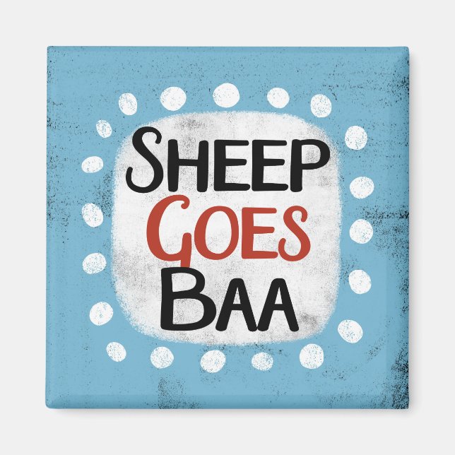 Får Goes Baa-kylskåp Magnet (Framsidan)