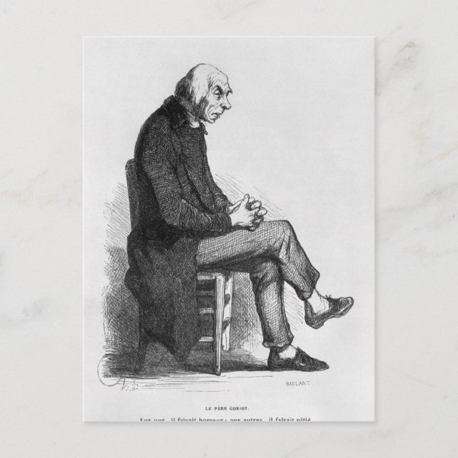 Far Goriot, illustration från Le Pere Vykort (Framsida)