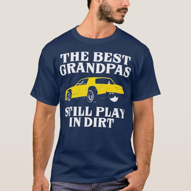 Far Grandfather Grandpa Tävla Play Dirt Fläkt T Shirt (Framsida)
