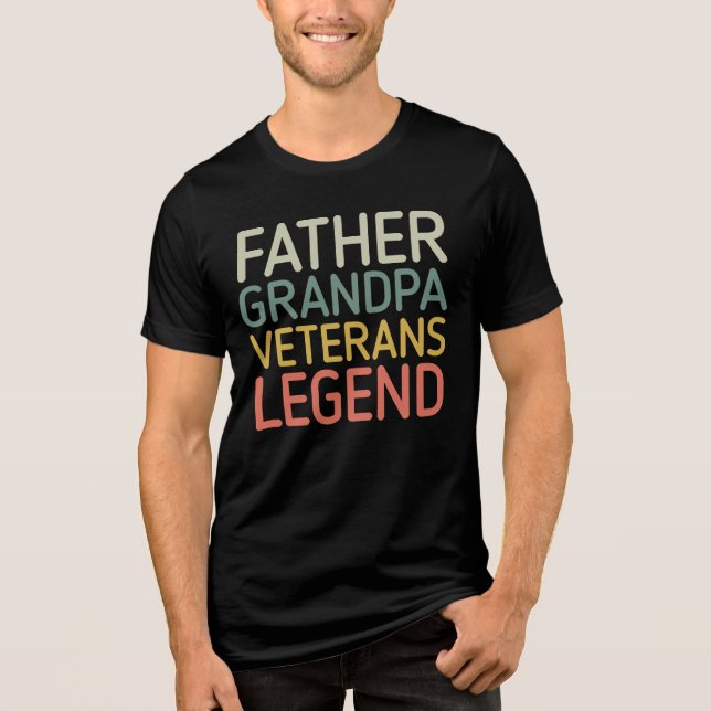 Far Grandpa Veteran Legend - Fars dag Gift T Shirt (Framsida)