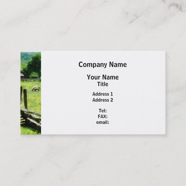 Får gräser på bete visitkort (Framsida)