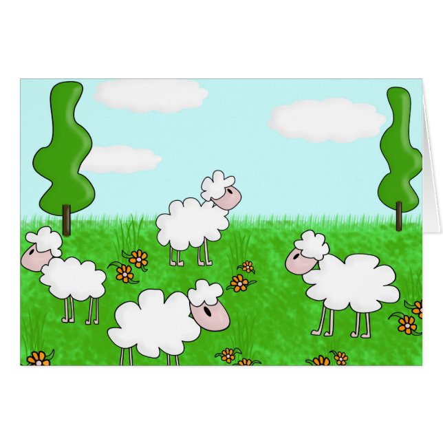 Får Hälsningskort (Framsidan Horizontal)