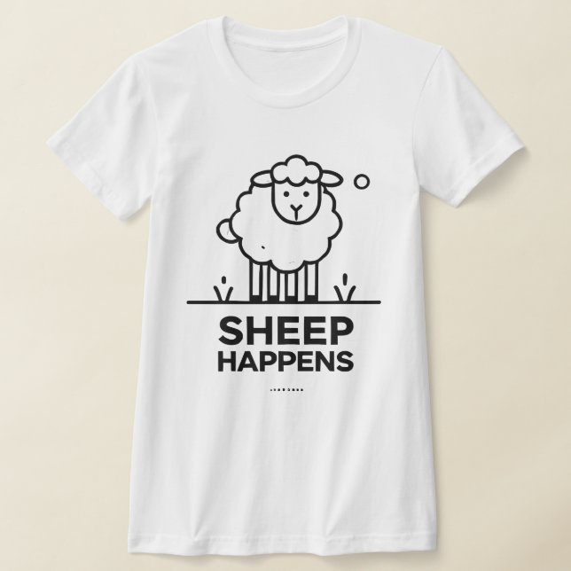 FÅR HÄNDA Ljus Slimmad KVINNOR T-Shirt (Laydown)