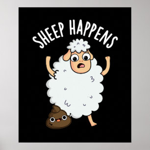 Får Händer Rolig Bajs Puns Mörk Bakgrund Poster