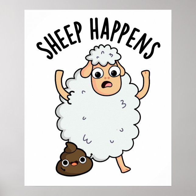 Får Händer Rolig Bajs Puns  Poster (Framsidan)