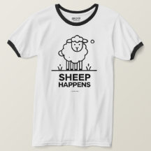 Får Happen Funny Line Art Ringer T-Shirt