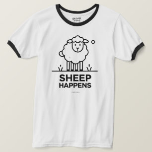 Får Happen Funny Line Art Ringer T-Shirt