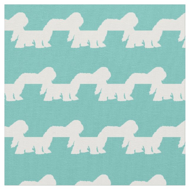 Får Hund Silhouette Pet Teal Tyg (Närbild)