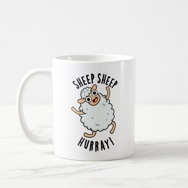 Får Hurray Funny Animal Pun Kaffemugg (Vänster)