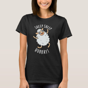 Får Hurray Funny Animal Pun Mörk BG T Shirt