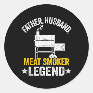 Far Husand Kött Smoker Legend Grilling Pappa Kött Runt Klistermärke