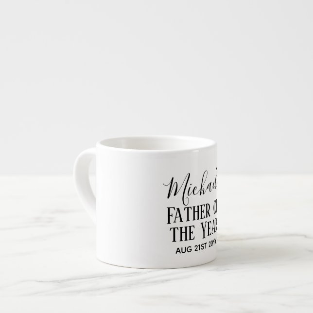 Far i ÅRET PAPPA Make Man CUSTOPM-TEXTEN Espressomugg (Framsida vänster)