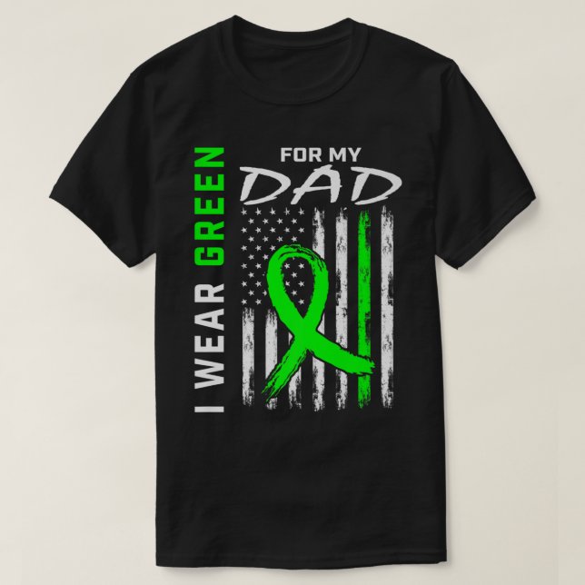 Far I Bära Grönt för min Pappa njursjukdom Awar T Shirt (Design framsida)